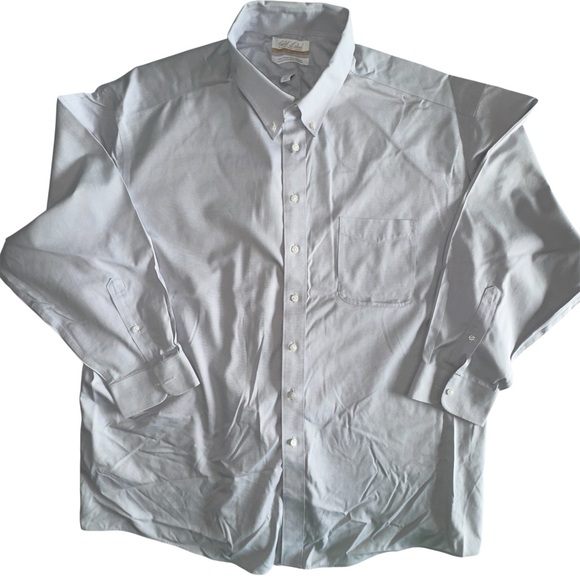 Golden Label Roundtree & Yorke Neck 19 Light Grey Dress Shirt - Picture 2 of 3
